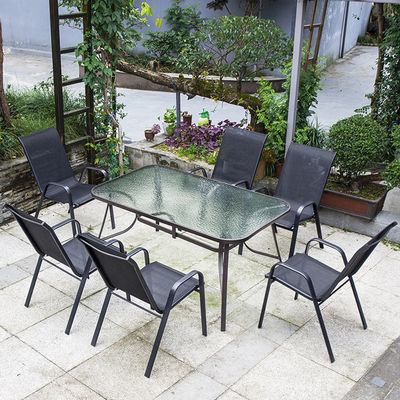 Meubles d'extérieur de loisirs fauteuil métallique Teslin Mesh pour jardin balcon patio café