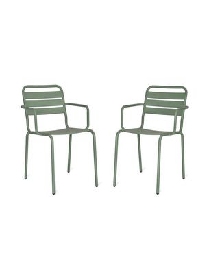 Moderne design AJUNION fauteuils de jardin en acier métallique en H85 x W52 x D47cm Taille