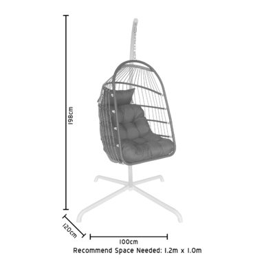 Meubles d'extérieur patio balancer chaise d'oeuf suspendue avec cadre en acier et conception de tissage de corde