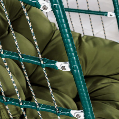 Meubles d'extérieur patio balancer chaise d'oeuf suspendue avec cadre en acier et conception de tissage de corde