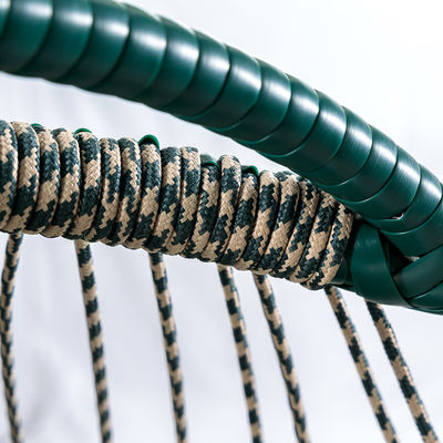 Meubles d'extérieur patio balancer chaise d'oeuf suspendue avec cadre en acier et conception de tissage de corde