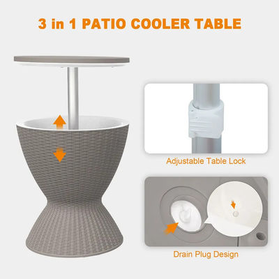 Refroidisseur de glace polyvalent Taille haute élévateur pour camping en plein air Pique-nique sur la plage Café Bistro Garden