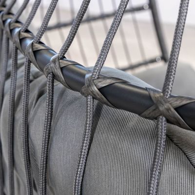 Chaise suspendue extérieure AJUNION Double siège Wicker Rattan oeuf patio Balances avec support