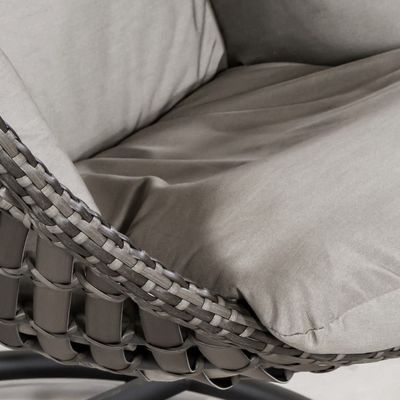 Chaise suspendue métallique pour toutes les conditions météorologiques avec coussin en polyester et siège simple pour jardin