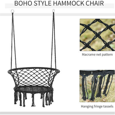 Meubles d'extérieur Macrame coton corde hamac Balances de chaise pour intérieur et extérieur