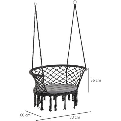 Meubles d'extérieur Macrame coton corde hamac Balances de chaise pour intérieur et extérieur
