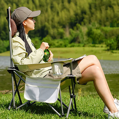 Chaise de plage pliante portable pour camping en plein air avec accoudoir et conception d'accoudoir amovible