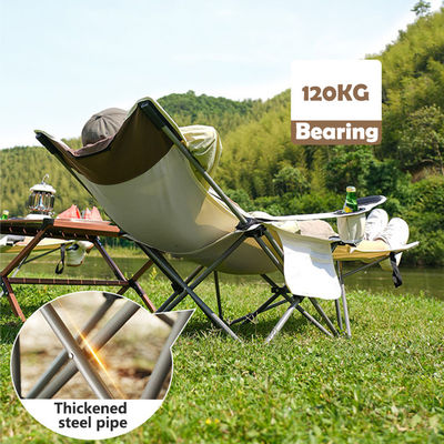 Chaise de plage pliante portable pour camping en plein air avec accoudoir et conception d'accoudoir amovible
