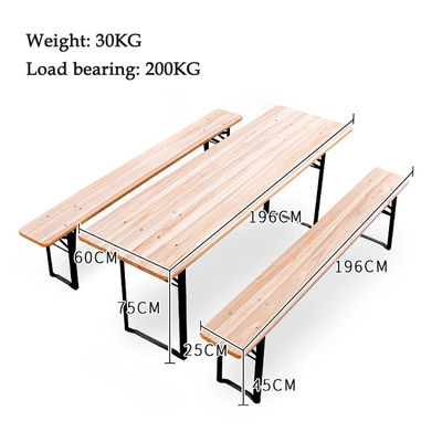 Table et chaise en bois massif rectangulaire pliable