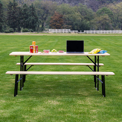 Table et chaise en bois massif rectangulaire pliable