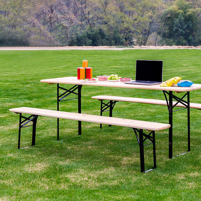 Table et chaise en bois massif rectangulaire pliable