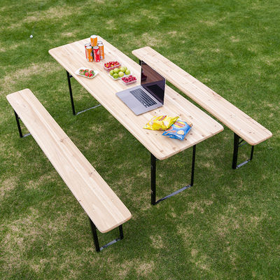 Table et chaise en bois massif rectangulaire pliable