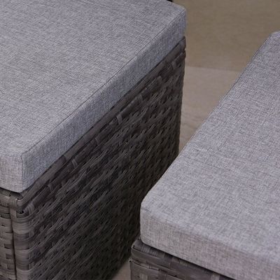 Leisure Outdoor AJUNION 4 sièges Wicker Rattan Meubles de jardin Sofa coin Salon ensemble