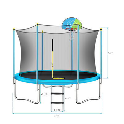 Parc de trampolines extérieur avec cadre en acier inoxydable et 800 lbs Max. capacité de poids