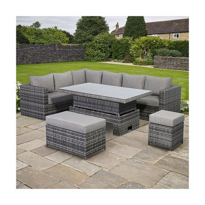 Design moderne Tout temps Sofa d'angle avec table réglable L.265 X W.204 X H.66cm