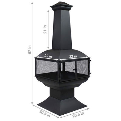 Patio extérieur jardin jardin camping acier lourd bois brûlant foyer avec poker