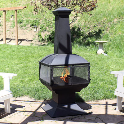 Patio extérieur jardin jardin camping acier lourd bois brûlant foyer avec poker