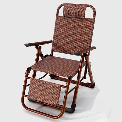 Plage extérieure balcon jardin portable rotin pliable chaise de salon avec pédale de pied