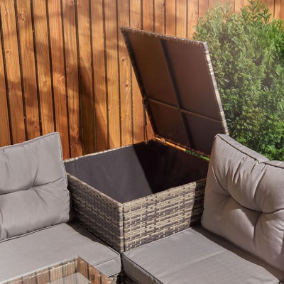 Détente en extérieur cadre de tube en acier AJUNION Wicker Rattan Garden Set avec table du foyer