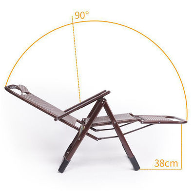 Plage extérieure balcon jardin portable rotin pliable chaise de salon avec pédale de pied