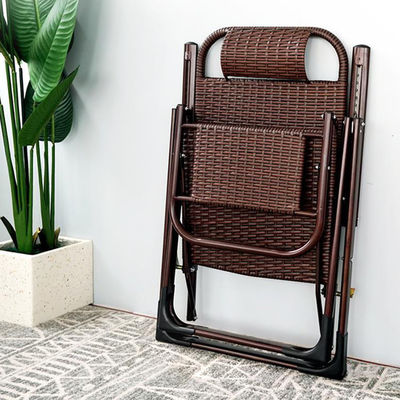 Plage extérieure balcon jardin portable rotin pliable chaise de salon avec pédale de pied