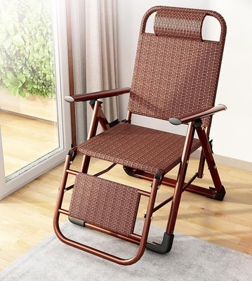 Plage extérieure balcon jardin portable rotin pliable chaise de salon avec pédale de pied