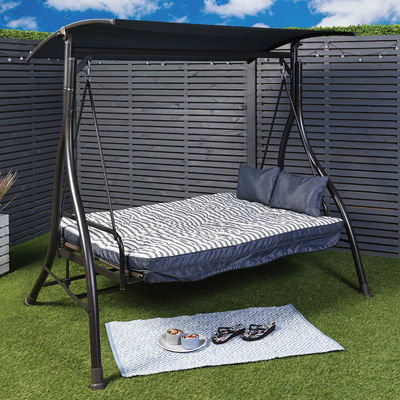 Confortable et durable 3 sièges fauteuil de jardin balançoire avec canopée capacité de poids 340kg