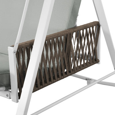 Chaise de balançoire extérieure avec couvercle réglable AJUNION lit balançoire 3 places et cadre en acier