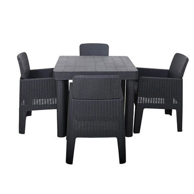 Logo Aucun ou Logo personnalisé Nordic Outdoor Table à manger en plastique empilable et ensemble de chaises