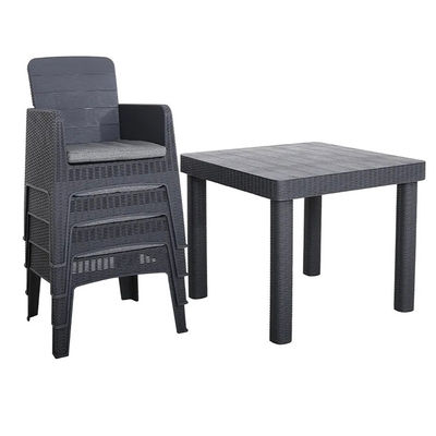 Logo Aucun ou Logo personnalisé Nordic Outdoor Table à manger en plastique empilable et ensemble de chaises