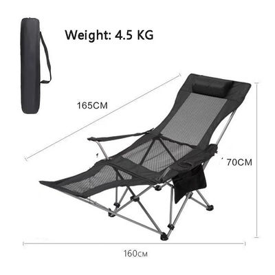 Chaise de camping pliante en aluminium portable et réglable