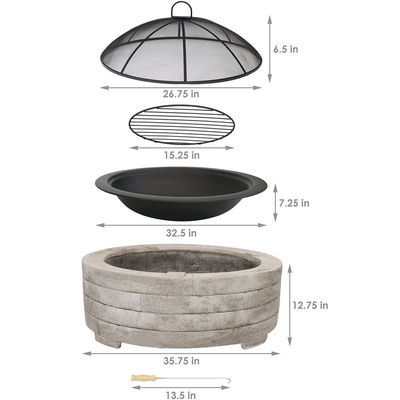 Barbecue au charbon de bois Grill Fire Pit Bowl pour le jardin de jardin en plein air feu de camping pique-nique