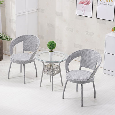 Tableau et chaise en rotin en coton en PE tissé pour meubles de jardin