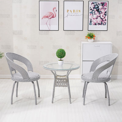 Tableau et chaise en rotin en coton en PE tissé pour meubles de jardin