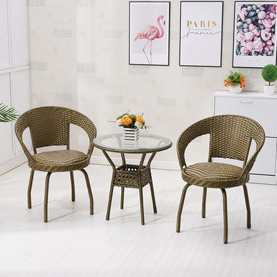 Tableau et chaise en rotin en coton en PE tissé pour meubles de jardin