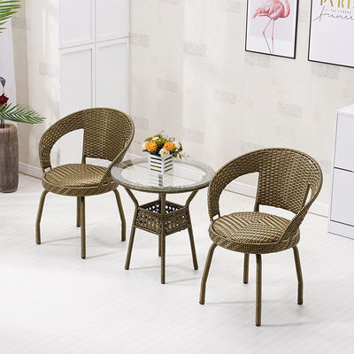 Tableau et chaise en rotin en coton en PE tissé pour meubles de jardin