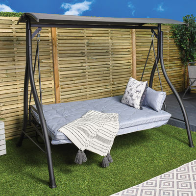 AJUNION 3 sièges lit balançant extérieur patio balançoires fauteuil suspendu