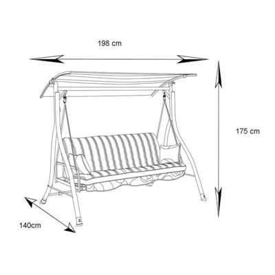 AJUNION 3 sièges lit balançant extérieur patio balançoires fauteuil suspendu