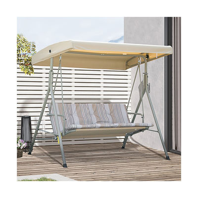 Design moderne AJUNION 3 places cadre métallique extérieur patio balançoires canapé lit balançoire chaise