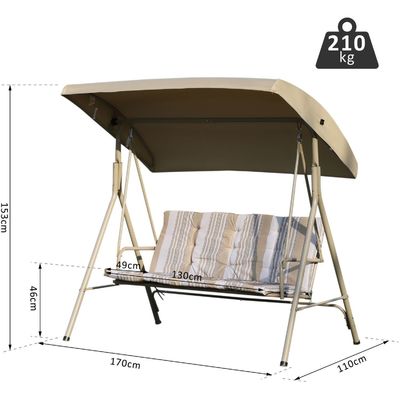 Design moderne AJUNION 3 places cadre métallique extérieur patio balançoires canapé lit balançoire chaise