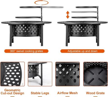 Un foyer extérieur moderne avec 2 grillons