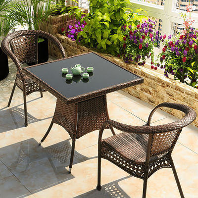 Balcon de jardin extérieur fauteuil empilable et table à manger en coton pour loisirs