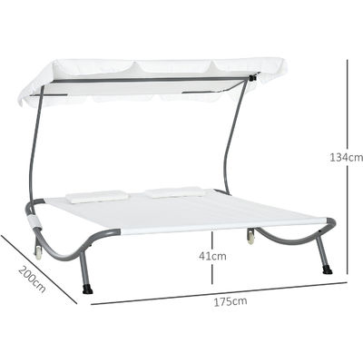 Hammock réglable à toit en acier pour se détendre au bord de la piscine