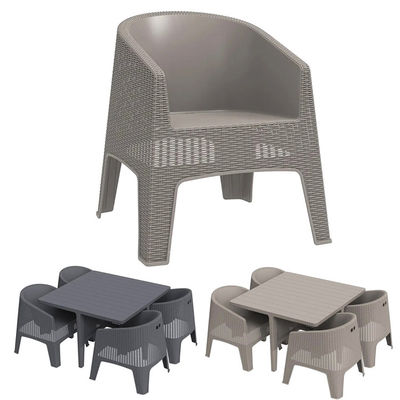 Chaise de jardin en extérieur en plastique empilable café salle à manger fauteuil à bras villa fauteuil de patio