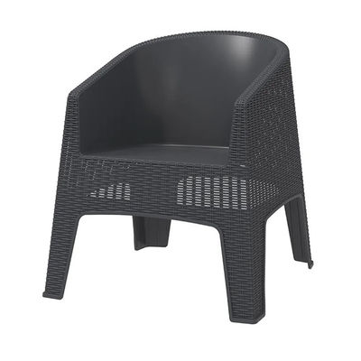 Chaise de jardin en extérieur en plastique empilable café salle à manger fauteuil à bras villa fauteuil de patio