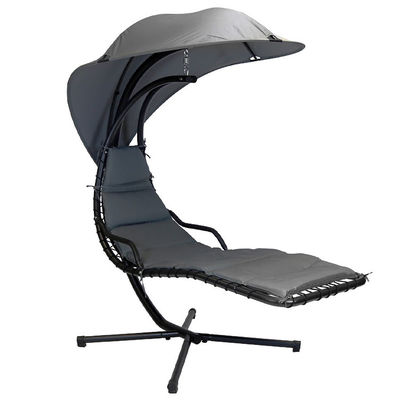 Améliorez votre patio avec une chaise de balançoire en métal moderne avec coussin et couverture solaire
