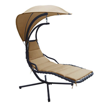 Améliorez votre patio avec une chaise de balançoire en métal moderne avec coussin et couverture solaire