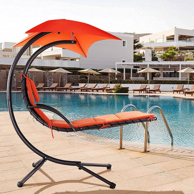 Améliorez votre patio avec une chaise de balançoire en métal moderne avec coussin et couverture solaire