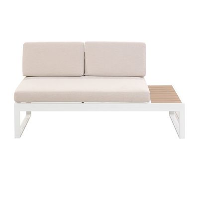 AJUNION Ensemble de mobilier extérieur en forme de L Ensemble de salon en aluminium avec finition en teck plastique