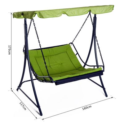 Cushion en polyester AJUNION Canopy de balancement extérieur hamac 3 places chaise de balancement de patio avec canopy réglable